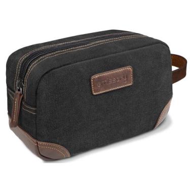 Imagem de Bolsa de higiene pessoal emissary masculina em couro/lona de viagem pr