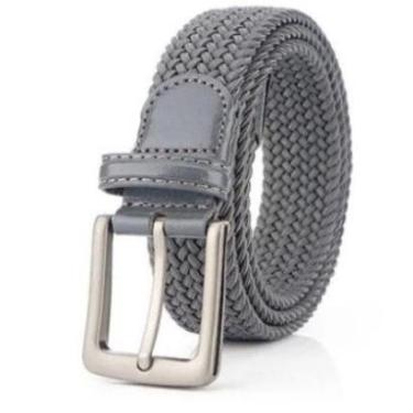 Imagem de Cinto Trançado Elástico Fivela De Metal Costura Reforçada Preto-Masculino