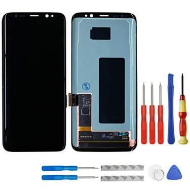 Imagem de swark Tela LCD compatível com Samsung Galaxy S8 Preto G950A G950T G950V G950P SM9500 G950N G950F G950U Tela LCD sensível ao toque + Ferramentas