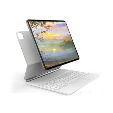 Imagem de Capa de teclado para tablet de 11 polegadas, capa protetora de teclado magnético touchpad retroiluminada para tablet com suporte magnético, camada interna de TPU, digitação eficiente e teclas de