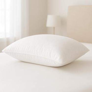 Imagem de Travesseiro Pena de Ganso Fibras Importada Branco Macio Confortavel Antialergico Pluma De Ganso