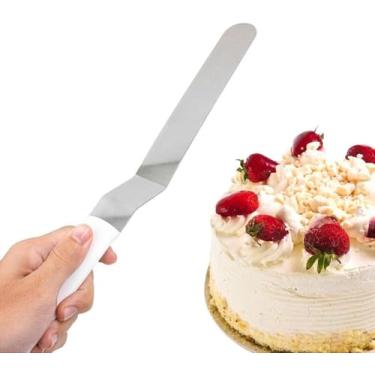Imagem de Espátula de Confeiteiro Profissional Inox 38cm – Utensílio para Bolos e Sobremesas, Alisador de Chantilly, Ganache e Coberturas com Cabo Ergonômico