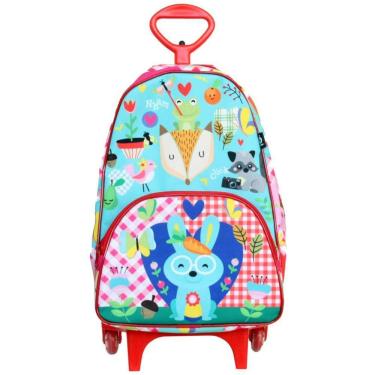 Imagem de Mochila Escolar Com Rodinha - Florestinha - Azul - Od-mef - ó Design