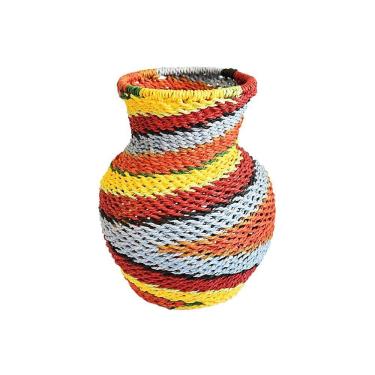 Imagem de Cesto De Corda Vermelho E Amarelo Btc 10x20cm