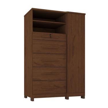 Imagem de Cômoda Sapateira Imperial Mdp 1 Porta 5 Gavetas Marrom