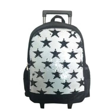 Imagem de Mochila Carrinho Sweet Girl Lantejoulas Santino Preto Branco Juvenil