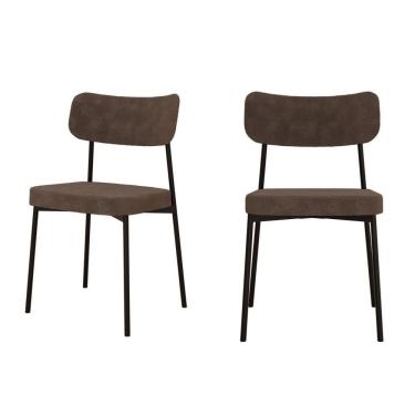 Imagem de Kit Com 2 Cadeiras Para Sala De Jantar Mona Yescasa Marrom Castor