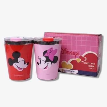 Imagem de Kit Copo Viagem Snap 300Ml Mickey E Minnie Namorados - Zona Criativa