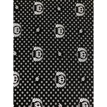 Imagem de Tecido Tricoline Patchwork Coroa 0,5m - Botões e Aviamentos, Preto