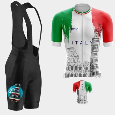 Imagem de Conjunto de Ciclismo Masculino PREMIUM Bretelle Forro em Gel Way, Torr