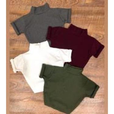 Imagem de Blusa cropped feminino gola alta manga curta estilo - filo modas, Terr