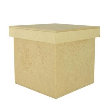 Imagem de Kit 5 Caixa Quadrada Tampa Sapato 15x15x10 Mdf Madeira - ATACADÃO DO A
