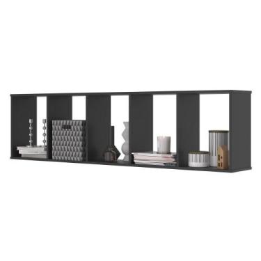 Imagem de Kit Nichos 5 Compartimento Flórida Preto Onix - CASA H