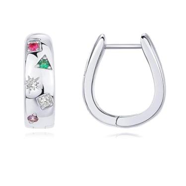 Imagem de DEYOUM Brincos de ferradura para mulheres, pingente delicado, fofo, banhado a ouro 14 K, ferradura, cavalo, amante de animais, brinco de argola para festas de fim de ano, joias para presentes, Medium