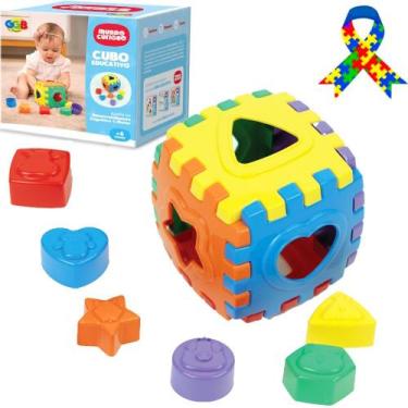 Imagem de Brinquedo Educativo Cubo Didático Formas Geometricas - GGB Brinquedos