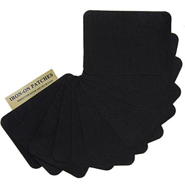 Imagem de Harsgs Ferro Da Tela de 12 Pces Em Remendos Dentro & Fora Da Cola Forte 100% Remendo do Reparo do Algodão para Calças Da Roupa Remendando e Decorando, Preto
