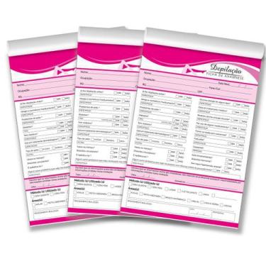 Imagem de Ficha Anamnese para Depilação CheckList Cliente Bloco 100 Fl - Sonar