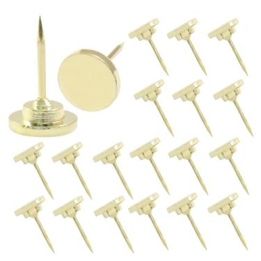 Imagem de Zorveiio 30 peças de pinos metálicos dourados, pinos de parede, quadro de avisos, tachinha decorativa para escritório, casa, pendurar fotos, decoração de Natal