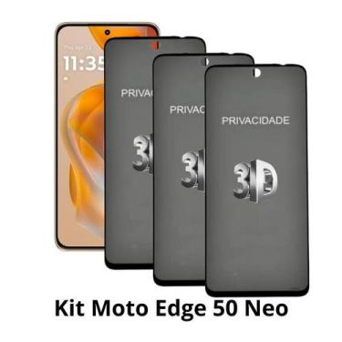 Imagem de 3UN Película 3D Privacidade de Vidro para Moto Edge 50 Neo - NoBrand