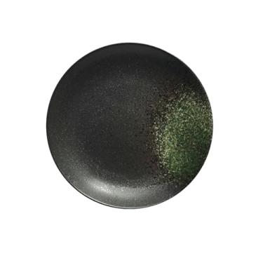 Imagem de Prato raso redondo de cerâmica japonesa prato de bolo de sobremesa de café da manhã - verde floco de neve (25,4 cm)