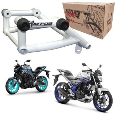Imagem de Protetor Motor Carenagem Stunt Race Cage Mt03 Mt 03 Branco Brilho 2017