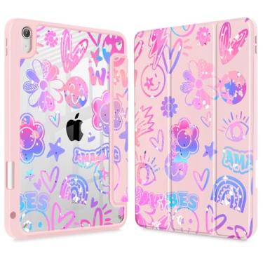 Imagem de Tuiklol Capa para iPad de 11 polegadas (chip A16) 2025 geração 11ª / iPad 11 polegadas 2022 10ª geração, porta-lápis embutido com capa à prova de choque, capa traseira transparente transparente