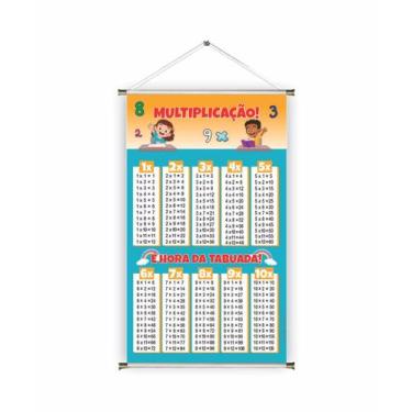 Imagem de Banner pronto Tabuada Multiplicação BA 191 medida 45x70 cm arte pronta