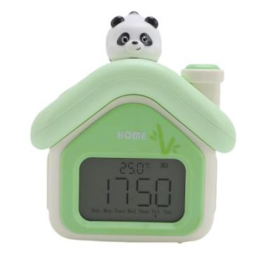 Imagem de Asixxsix Alarmes Infantis Com Luz Noturna, Relógio Digital Bonito Recarregável Com Timer, Controle Remoto de Aplicativos, para Quartos, Design Multifuncional (Verde)
