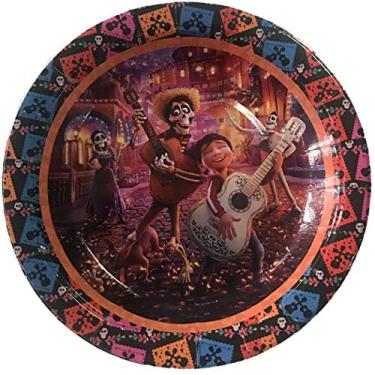 Imagem de Party Over Here Coco Plates, Round 7” inch for Cakes or appetizers, 10 Piece Paper Plates,Movie, Miguel, Hector Dia de Los Muertos Day of The Dead