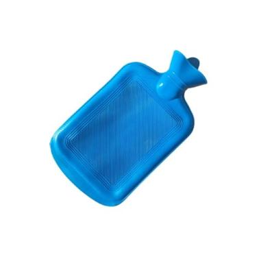 Imagem de Bolsa Térmica para Água Quente e Fria Alívio de Cólica Sinusite Dores Musculares de Borracha Resistente (Azul, 700Ml)