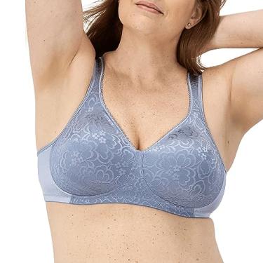 Imagem de Playtex Sutiã feminino 18 horas Ultimate Lift sem fio, cobertura total, pacote com 2 unidades, Granito azul cinza, 44D
