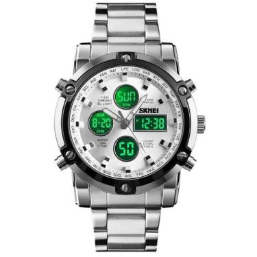 Imagem de Relógio Masculino Skmei 1389 Analógico Digital Prata/ul