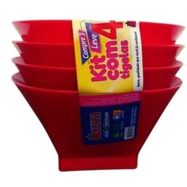 Imagem de Kit 4 Tigela Pote Plástico Cumbuca Petiscos Sobremesa 500ml - keita, V