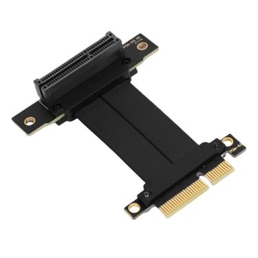 Imagem de ZJchao Extensão de Placa Gráfica Cabo PCIE 4.0 X4 Cabo RISER Alta Velocidade Flexível 8 GB/s Adaptador de GPU do ângulo Reto para Casos de PC Servidores AI Aplicativos Pretos (5cm)