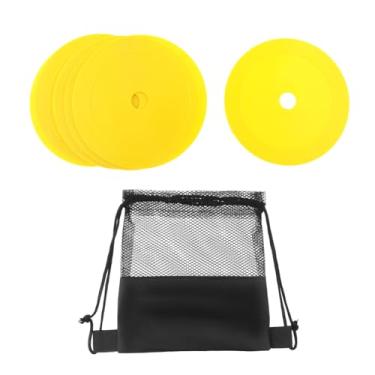 Imagem de simhoa 10x Marcadores de cones planos antiderrapantes de 6 polegadas, discos planos, marcadores de para treinamento de agilidade de futebol e basquete, Amarelo