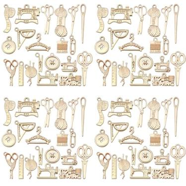 Imagem de Sailanzi 80 peças KC Série Dourada Nova Máquina de Costura Pingente Fazendo Joias DIY Chaveiro Brincos Pingente Vários Design Berloques para Fazer Joias Pulseiras Colar (SN914)