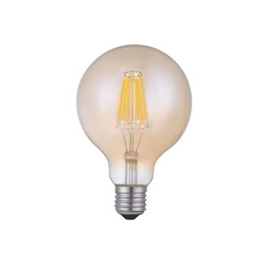 Imagem de Kit 7 Lampada Filamento Vintage G95 4W E27 Led Vidro Ambar