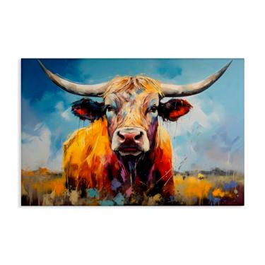 Imagem de Stupell Industries Moody Longhorn Portrait Canvas Wall Art Design por LSR Creative Studio, 20 x 30