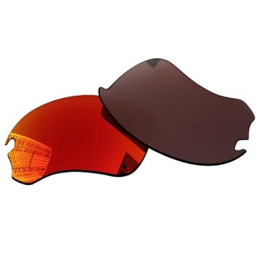 Imagem de Acefrog Lentes de reposição polarizadas de 1,5 mm para óculos de sol Oakley Flak Draft OO9364 67 mm, material atualizado, resistente a impactos - espelhado polarizado vermelho fogo - 1,5 mm