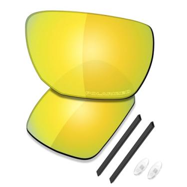 Imagem de SAUCER Lentes de reposição premium e kits de borracha para óculos de sol Oakley Ejector OO4142 de alta definição - ouro 24K polarizado