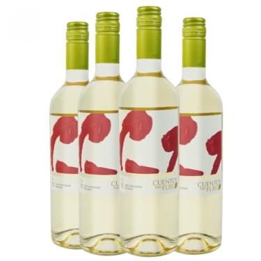 Imagem de Kit com 4 Vinhos Chilenos Branco Seco Sauvignon Blanc Cuentos del Fuego