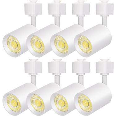 Imagem de VANoopee Pacote com 8 cabeças de iluminação tipo J 10W Cabeças de luz LED reguláveis para trilho Juno luminárias de substituição luminárias brilhantes 3000K branco quente holofote de teto, sem