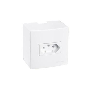 Imagem de Caixa de Sobrepor 75x75 com Tomada MarGirius Sleek 2P+T 10A Branca, Br