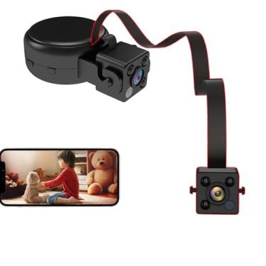 Imagem de Pefemnio Mini câmera espiã com 1080p, câmera oculta WiFi, aplicativo, detecção de movimento para casa, interior, bebê, cão, gato (C)