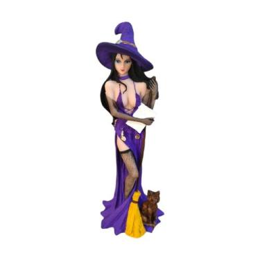 Imagem de Estatueta Bruxa Bruxinha Sabrina Vestido Roxo Sedução - Decore Casa