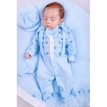 Imagem de Saída de Maternidade Menino Miguel Suspensório 04 peças - Maribaby enx