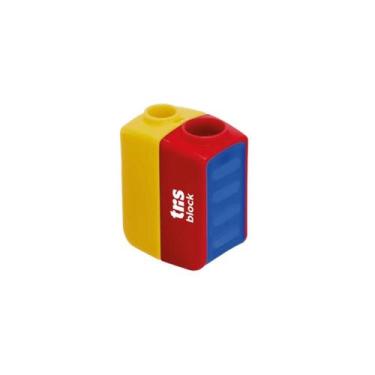 Imagem de Apontador Tris Block Com Depósito, Amarelo e Laranja