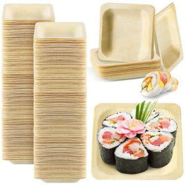 Imagem de Taças de palmeira quadradas descartáveis, 100 unidades de bambu Hooler