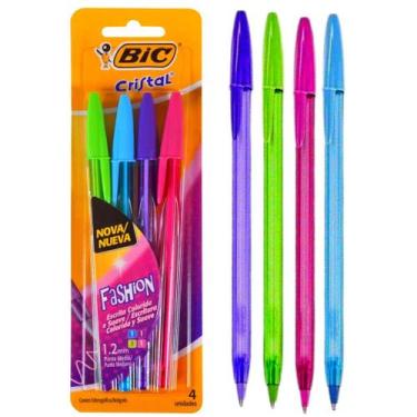 Imagem de Caneta Fashion Cristal 1.2mm Com 4 Unidades - Bic