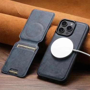 Imagem de YOGISU Capa protetora para iPhone 16 Pro Max, carteira magnética removível com porta-cartões (para iPhone 16 Pro Max/azul)